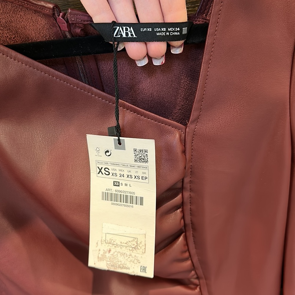 NWT Zara leather mini dress - Picture 2 of 3